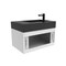 Castello Usa Amazon 30-inch White Left Vanity Set with Black Top and Black Handles CB-MC-30W-BL-2056L-BL - alternate 8